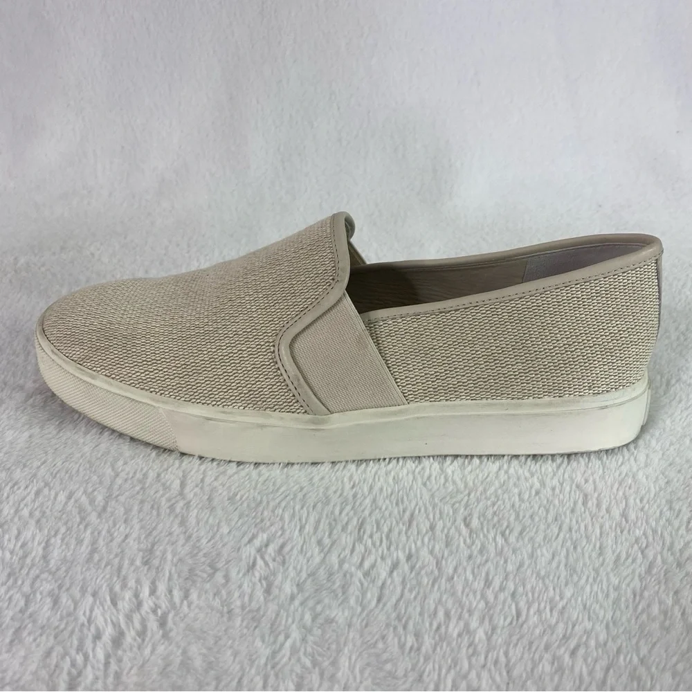 Vince Blair Women's Slip-on Sneakers Size US 8 EU 38 Beige Woven Jute Loafers
